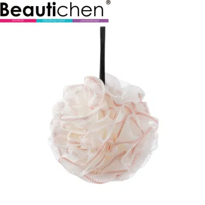 Beautichen prix raisonnable doux bain corps douche éponge couleurs assorties doux PE maille douche nettoyage boule de bain