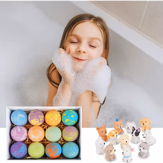 Kit de boules pétillantes faites à la main, douces et faites sur mesure, pour bain SPA, OEM, 12 pièces